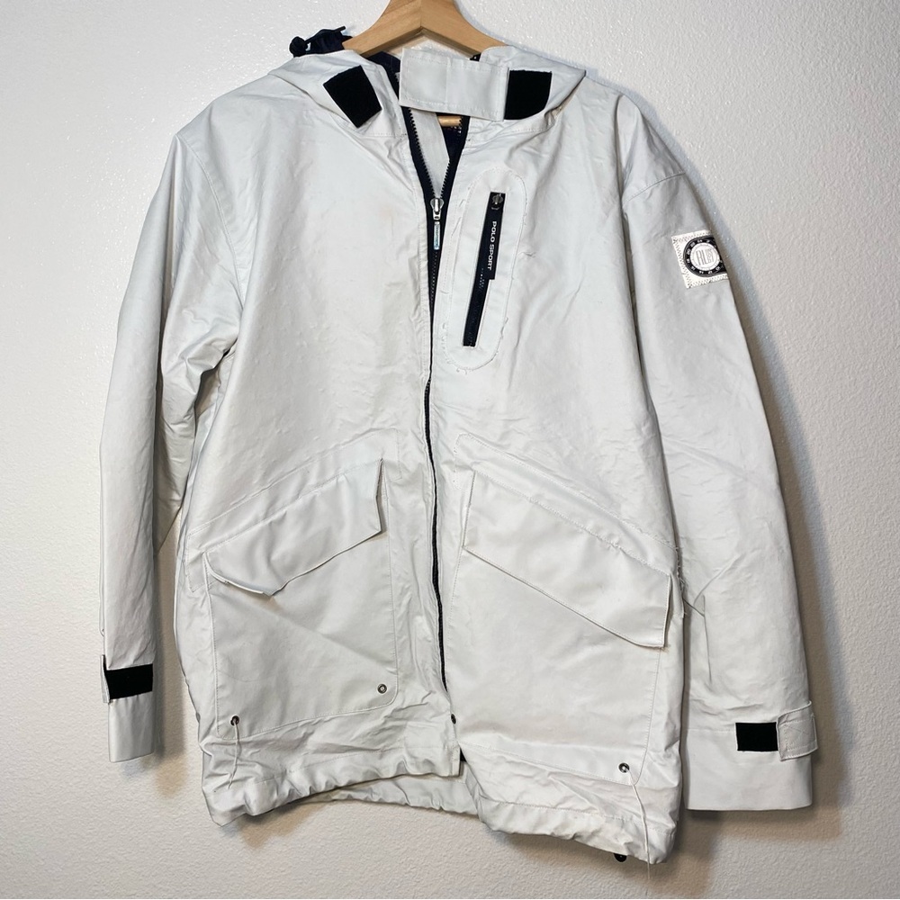 Polo Sport Ralph Lauren RL US 67 White Rain Water Repellent Coat Jacket Men's S